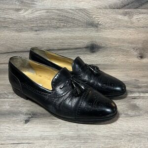 Mezlan Havana 09-016421 black Leather Dress Shoes Loafer Tassel Spain 10m US 11